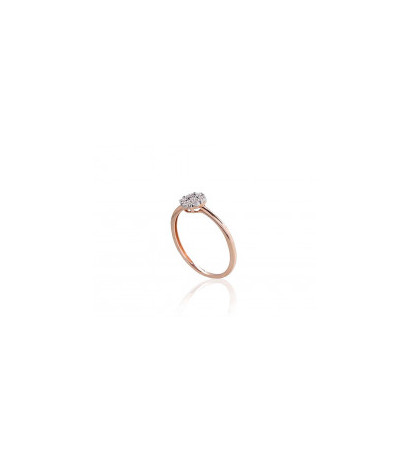 Gold ring 1101022(Au-R+Au-W)_DI, White/Red Gold 585°, Diamonds