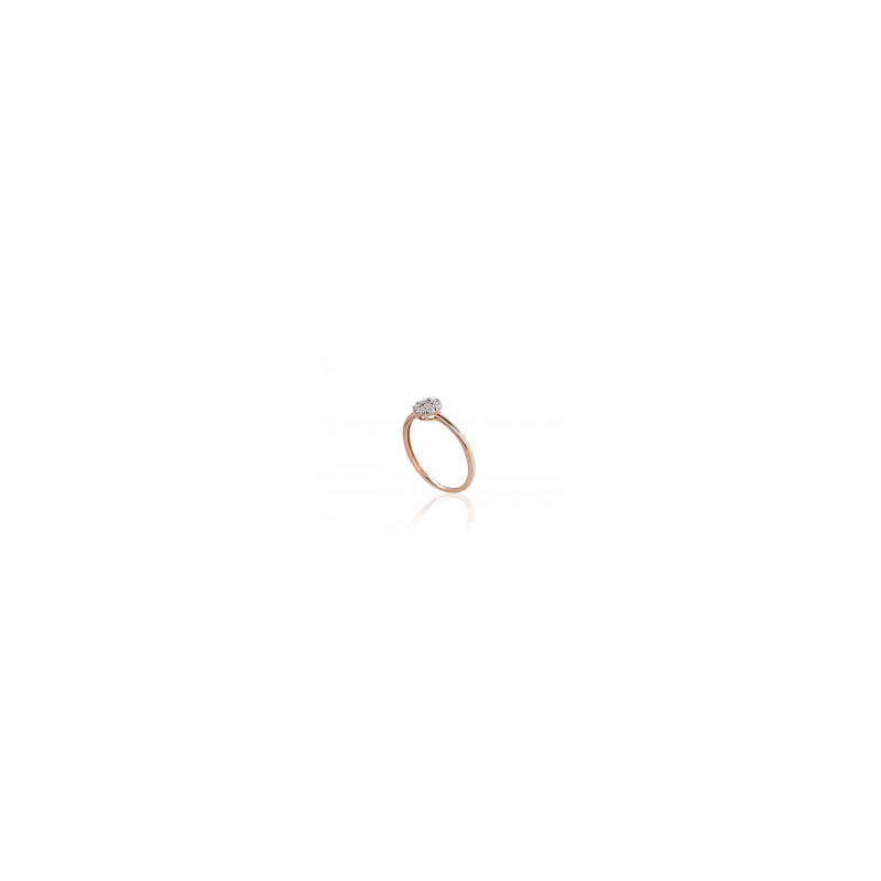 Gold ring 1101022(Au-R+Au-W)_DI, White/Red Gold 585°, Diamonds