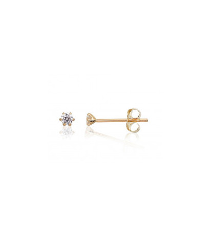 Gold classic studs earrings 1201126(Au-Y)_CZ, Yellow Gold 585°, Zirkons