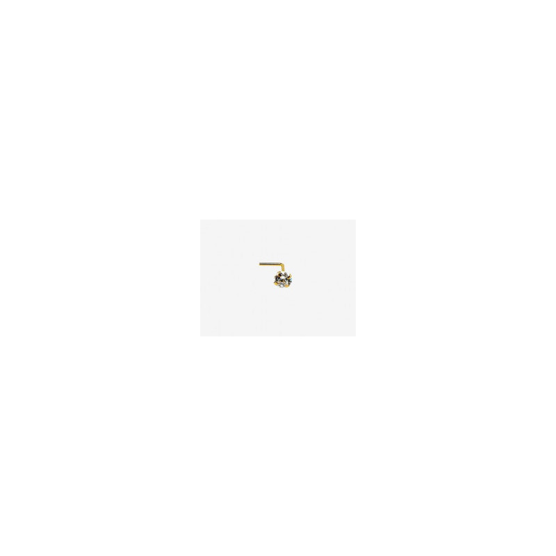 Gold piercing for nose 1930009(Au-Y)_CZ, Yellow Gold 585°, Zirkons