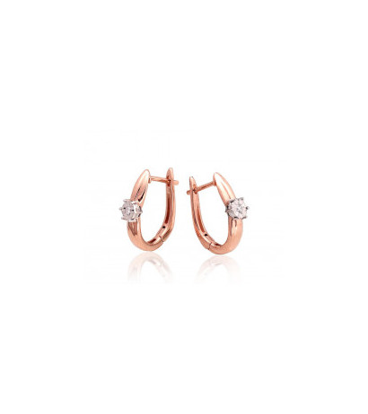 Gold Earrings 1201412(Au-R+Au-W)_DI, White/Red Gold 585°, Diamonds