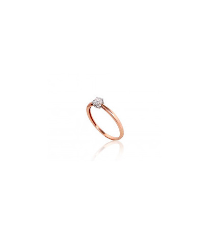 Gold ring 1101037(Au-R+Au-W)_DI, White/Red Gold 585°, Diamonds