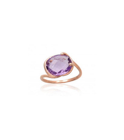 Gold ring 1100958(Au-R)_AM, Red Gold 585°, Amethyst