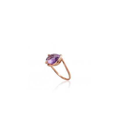 Gold ring 1100958(Au-R)_AM, Red Gold 585°, Amethyst