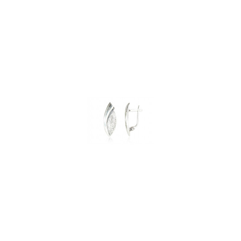 Silver earrings with 'english' lock 2201093(POx-Bk), Silver 925°, oxide (Plating)