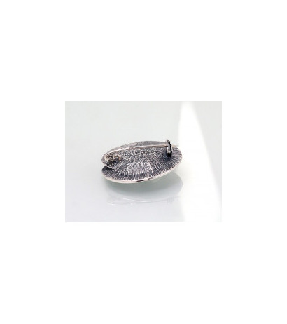 Silver brooch 2920200(POx-Bk)_PE, Silver 925°, oxide (Plating), Fresh-water Pearl