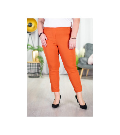 Elastic trousers with raised waist BENGALINY 04 Rust