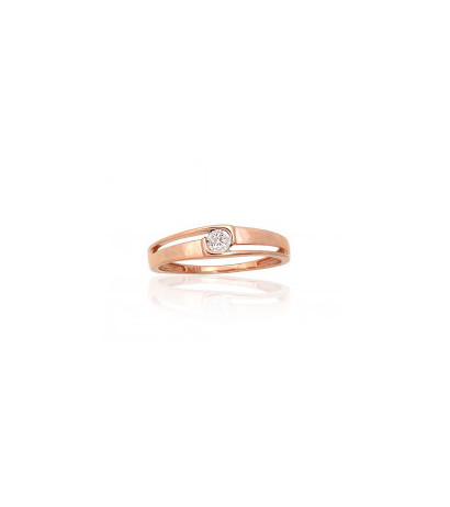 Gold ring 1101044(Au-R+PRh-W)_DI, Red Gold 585°, Rhodium (Plating) , Diamonds