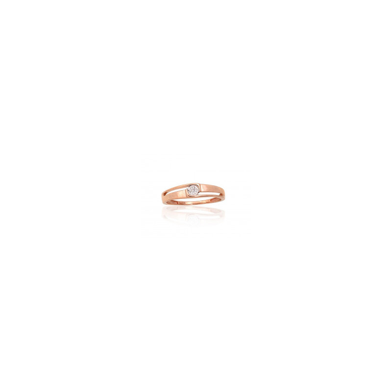 Gold ring 1101044(Au-R+PRh-W)_DI, Red Gold 585°, Rhodium (Plating) , Diamonds