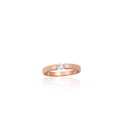Gold ring 1101045(Au-R+PRh-W)_DI, Red Gold 585°, Rhodium (Plating) , Diamonds