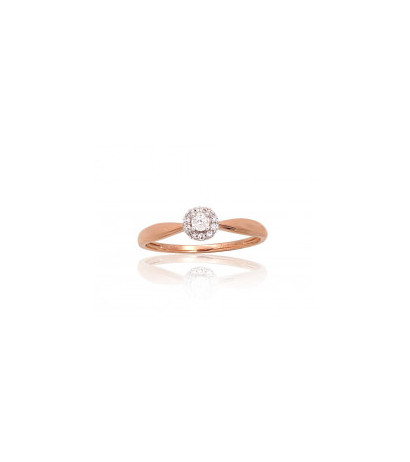 Gold ring 1101050(Au-R+PRh-W)_DI, Red Gold 585°, Rhodium (Plating) , Diamonds