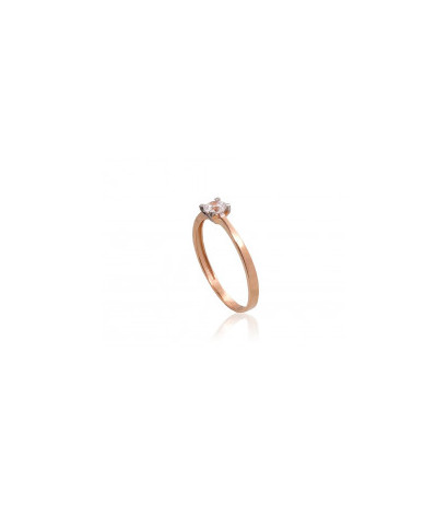 Gold ring 1101078(Au-R+PRh-W)_CZ, Red Gold 585°, Rhodium (Plating) , Zirkons