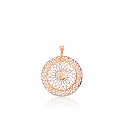 Gold pendant 1300943(Au-R+PRh-W), Red Gold 585°, Rhodium (Plating)