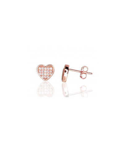 Silver stud earrings 2202965(PAu-R)_CZ, Silver 925°, red gold (Plating), Zirkons