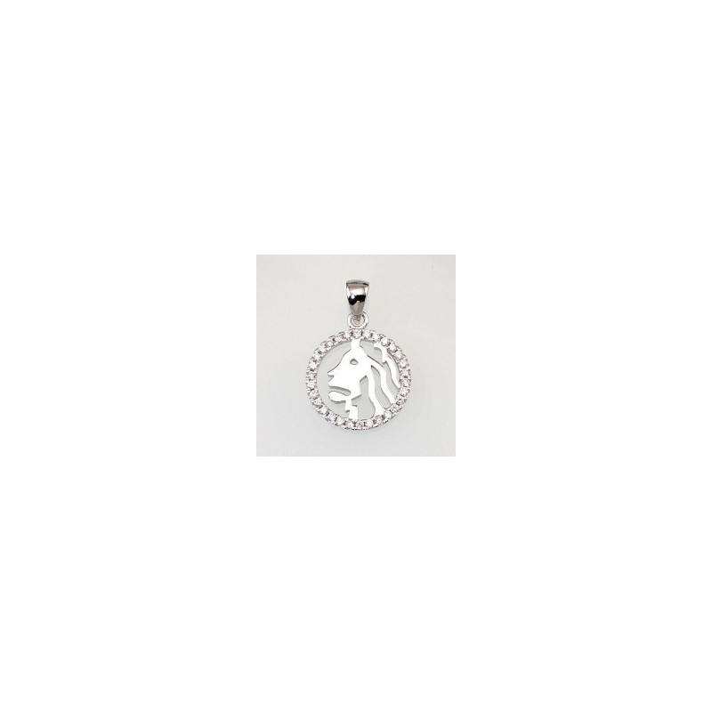 Silver pendant 2300387(PRh-Gr)_CZ, Silver 925°, Rhodium (Plating), Zirkons