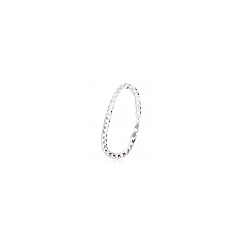 Silver chain Curb 6.9 mm , diamond cut 2400063-bracelet, Silver 925°