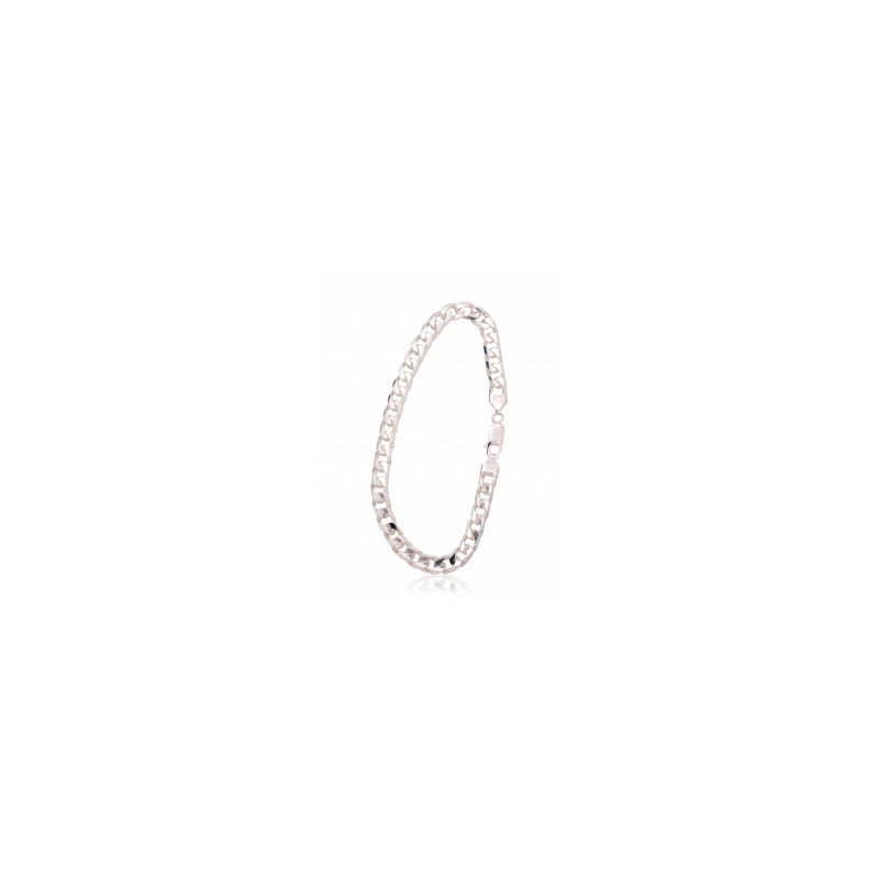 Silver chain Curb 6 mm , diamond cut 2400146-bracelet, Silver 925°