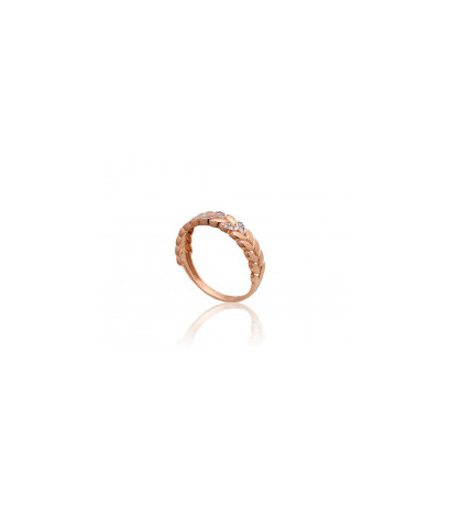 Gold ring 1101068(Au-R+PRh-W)_CZ, Red Gold 585°, Rhodium (Plating) , Zirkons