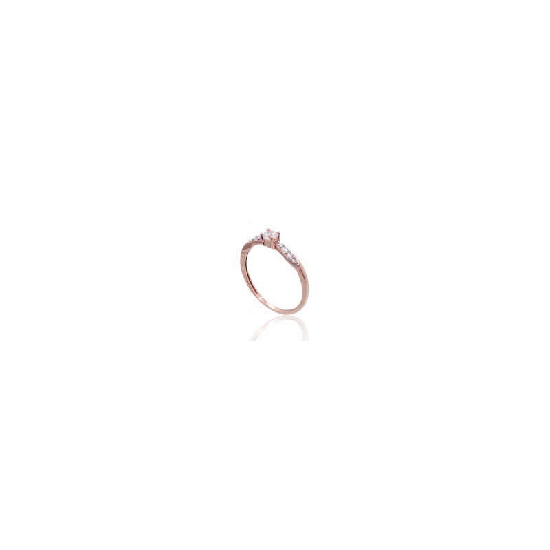 Gold ring 1101093(Au-R+PRh-W)_CZ, Red Gold 585°, Rhodium (Plating) , Zirkons