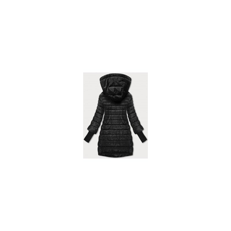 LONG JACKET WITH HOOD BLACK (PM7231) striukė