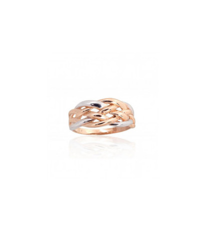 Gold ring 1101121(Au-R+PRh-W), Red Gold 585°, Rhodium (Plating)