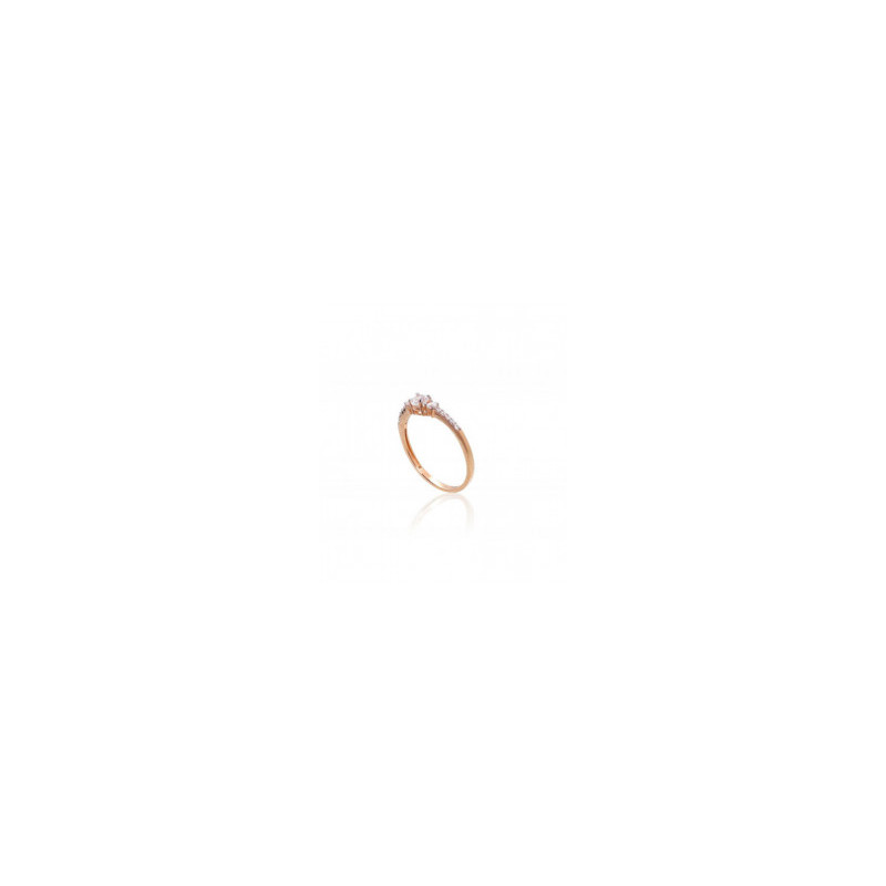 Gold ring 1101132(Au-R+PRh-W)_CZ, Red Gold 585°, Rhodium (Plating) , Zirkons
