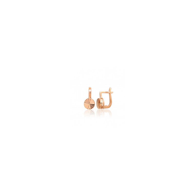 Gold earrings with 'english' lock 1201508(Au-R), Red Gold 585°