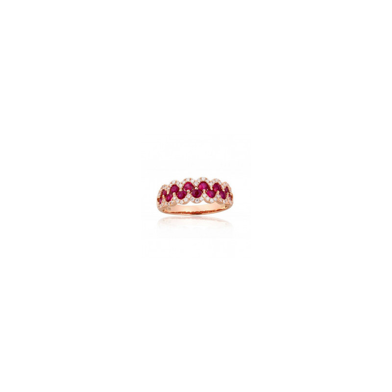 Gold ring 1101146(Au-R)_DI+RB, Red Gold 585°, Diamonds , Ruby