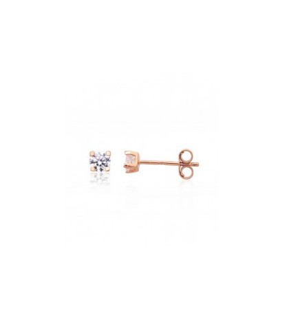 Gold classic studs earrings 1201526(Au-R)_CZ, Red Gold 585°, Zirkons