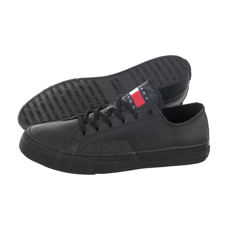 Tommy Hilfiger Tommy Jeans Mens Lace Vulc Ess Black EM0EM01047 BDS (TH705-a) Sneakers