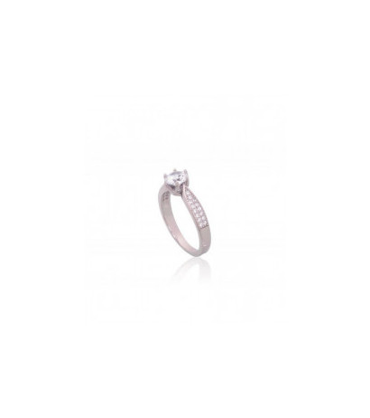 Silver ring 2101813(PRh-Gr)_CZ, Silver 925°, Rhodium (Plating), Zirkons
