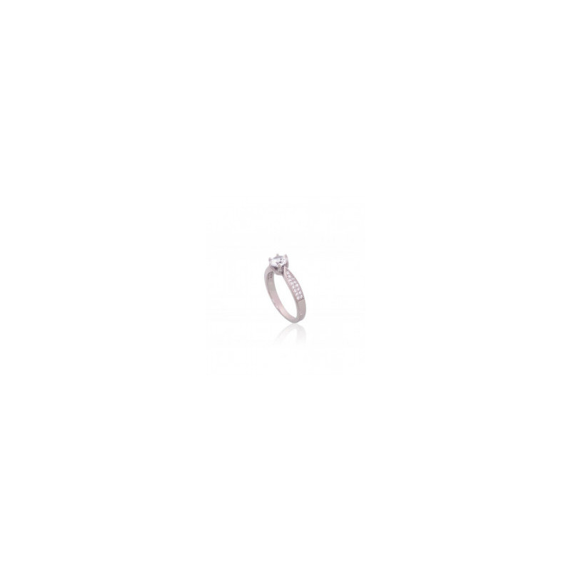 Silver ring 2101813(PRh-Gr)_CZ, Silver 925°, Rhodium (Plating), Zirkons