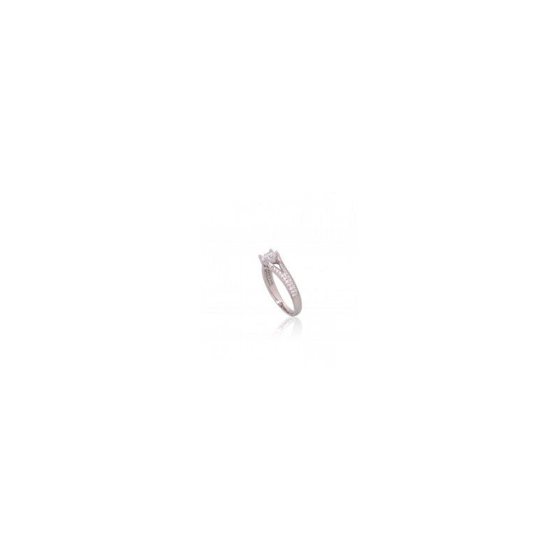 Silver ring 2101815(PRh-Gr)_CZ, Silver 925°, Rhodium (Plating), Zirkons