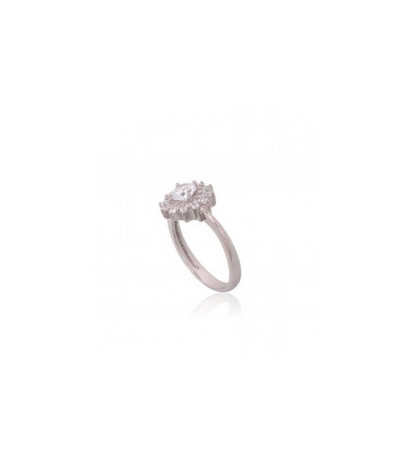 Silver ring 2101822(PRh-Gr)_CZ, Silver 925°, Rhodium (Plating), Zirkons