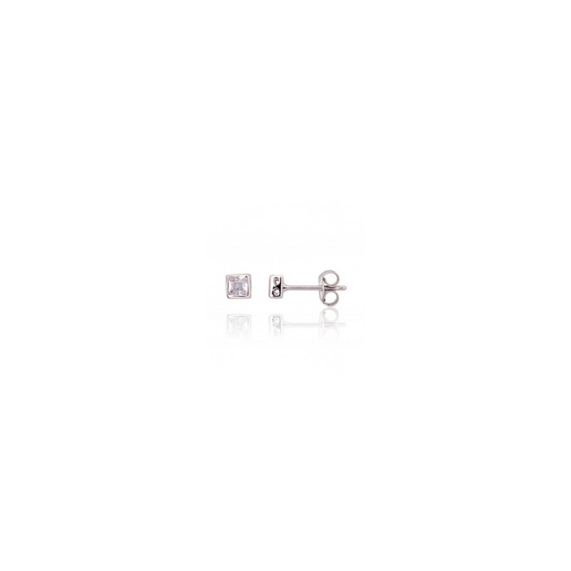 Silver stud earrings 2203736(PRh-Gr)_CZ, Silver 925°, Rhodium (Plating), Zirkons