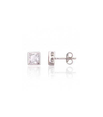 Silver stud earrings 2203738(PRh-Gr)_CZ, Silver 925°, Rhodium (Plating), Zirkons