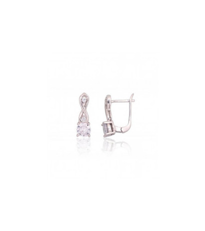 Silver earrings 2203745(PRh-Gr)_CZ, Silver 925°, Rhodium (Plating), Zirkons