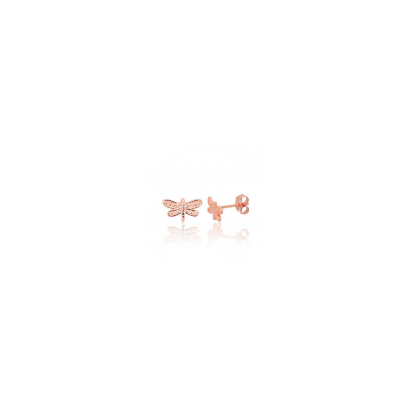 Silver stud earrings 2203731(PAu-R), Silver 925°, red gold (Plating)