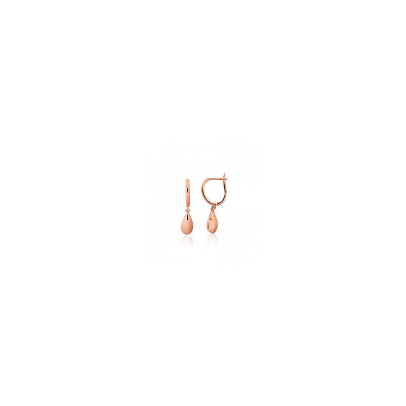 Gold earrings with 'english' lock 1201579(Au-R), Red Gold 585°