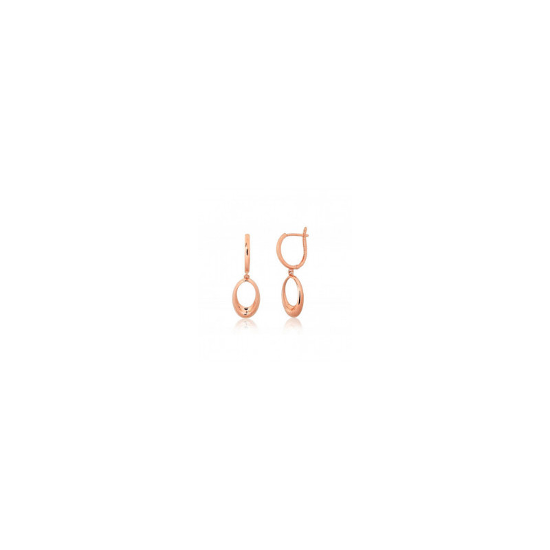 Gold earrings with 'english' lock 1201578(Au-R), Red Gold 585°