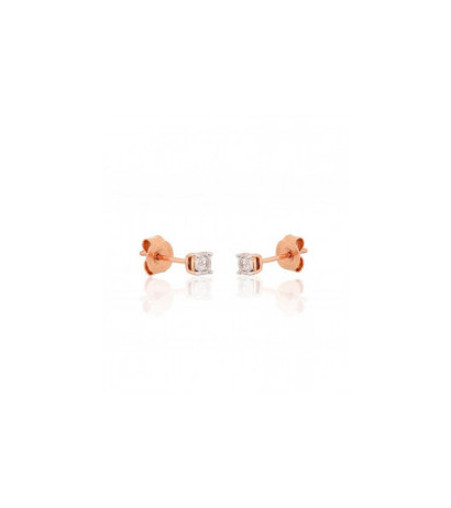 Gold Earrings 1201554(Au-R+Au-W)_DI, White/Red Gold 585°, Diamonds
