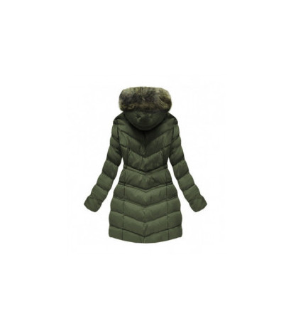 QUILTED HOODED JACKET KHAKI (W749-1) striukė