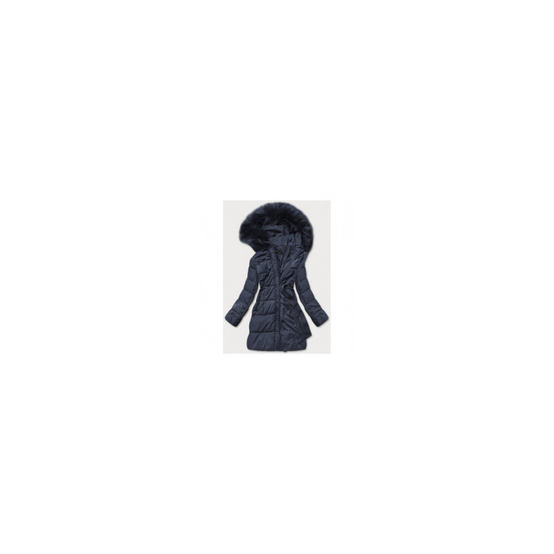 QUILTED HOODED JACKET NAVY BLUE (7757) striukė