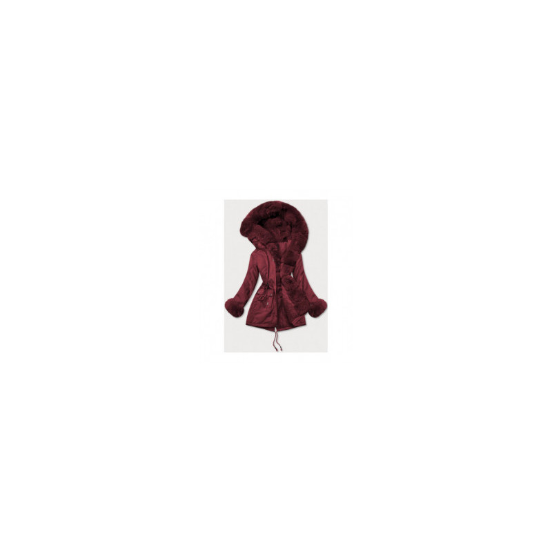 COTTON PARKA WITH FUR WINE (XW805X) striukė
