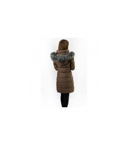 LONG QUILTED JACKET BROWN (7701) striukė