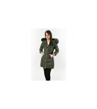 LONG QUILTED JACKET KHAKI (7689) striukė