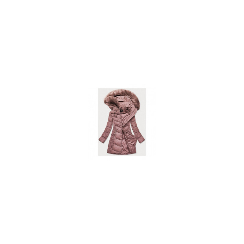 LONG QUILTED JACKET VINTAGE PINK (7689) striukė