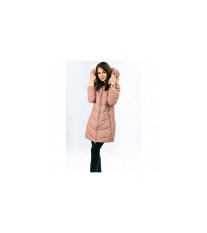 LONG QUILTED JACKET VINTAGE PINK (7689) striukė