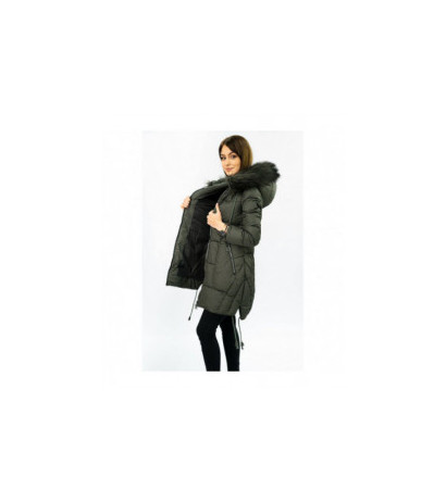 QUILTED HOODED JACKET KHAKI (7690) striukė