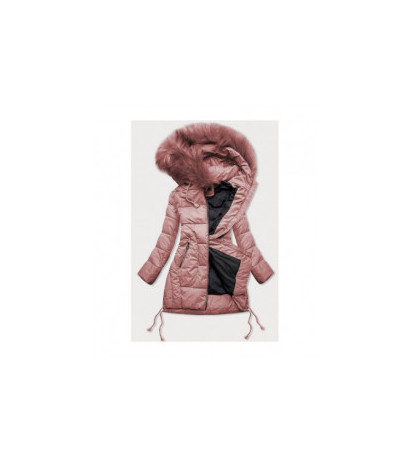 QUILTED HOODED JACKET VINTAGE PINK (7690) striukė